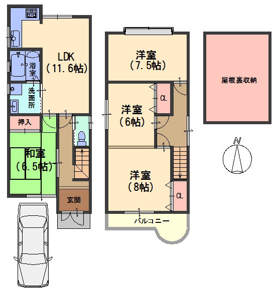 物件詳細 オーナーチェンジ物件 事務所として賃貸中 スーパー万代羽束師店まで徒歩2分 約90ｍ と お買い物に便利 普通自動車1台駐車可 前道約6mで駐車もらくらく 京都市伏見区 4ldk